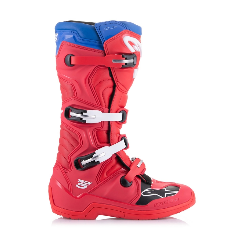 Alpinestars Tech 5 punainen-sininen-valko-musta moottoripyöräsaappaat