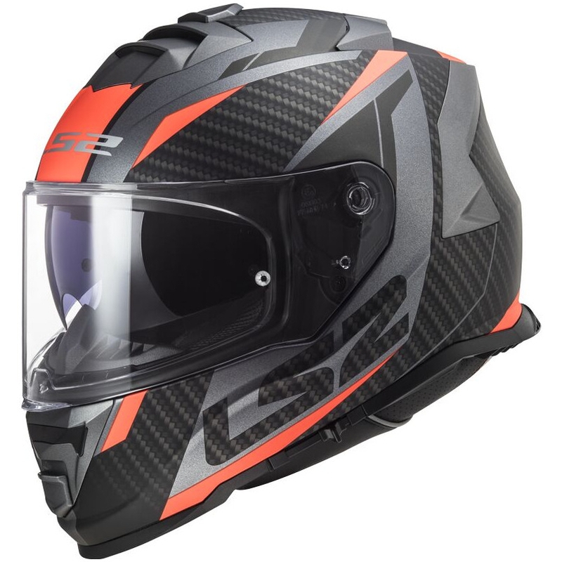 LS2 FF800 Storm II Racer titaani-oranssi integraalinen moottoripyöräilykypärä
