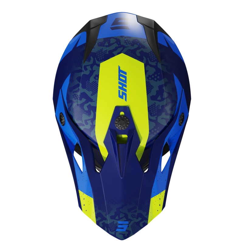 Motokrosová helma na motorku Shot Pulse Airfit modro-fluo žlutá lesklá výprodej