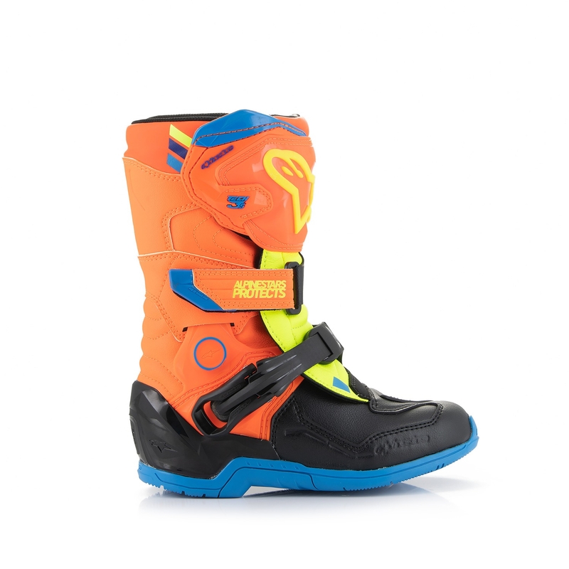 Alpinestars Tech 3S Kids fluo-oranssi-sininen-fluokelta-musta moottoripyöräsaappaat