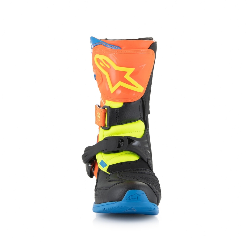 Alpinestars Tech 3S Kids fluo-oranssi-sininen-fluokelta-musta moottoripyöräsaappaat