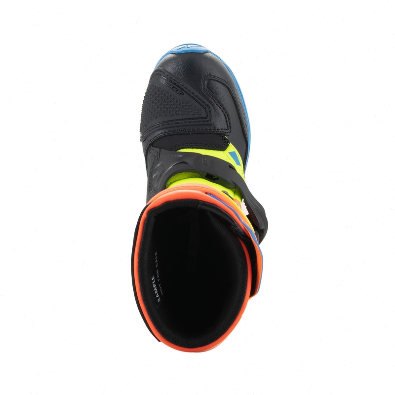 Alpinestars Tech 3S Kids fluo-oranssi-sininen-fluokelta-musta moottoripyöräsaappaat