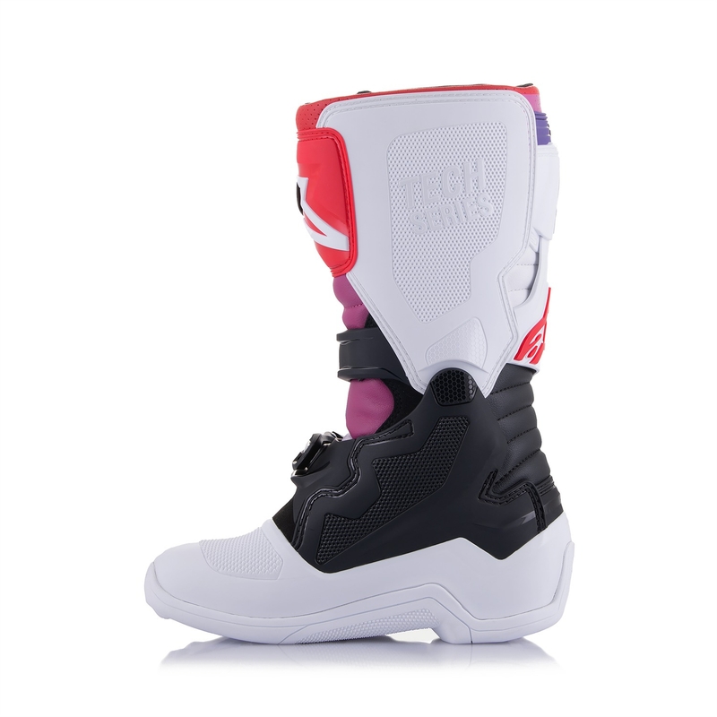 Alpinestars Tech 7 S lasten motocross-saappaat valkoinen-musta-punainen-sininen-violetti