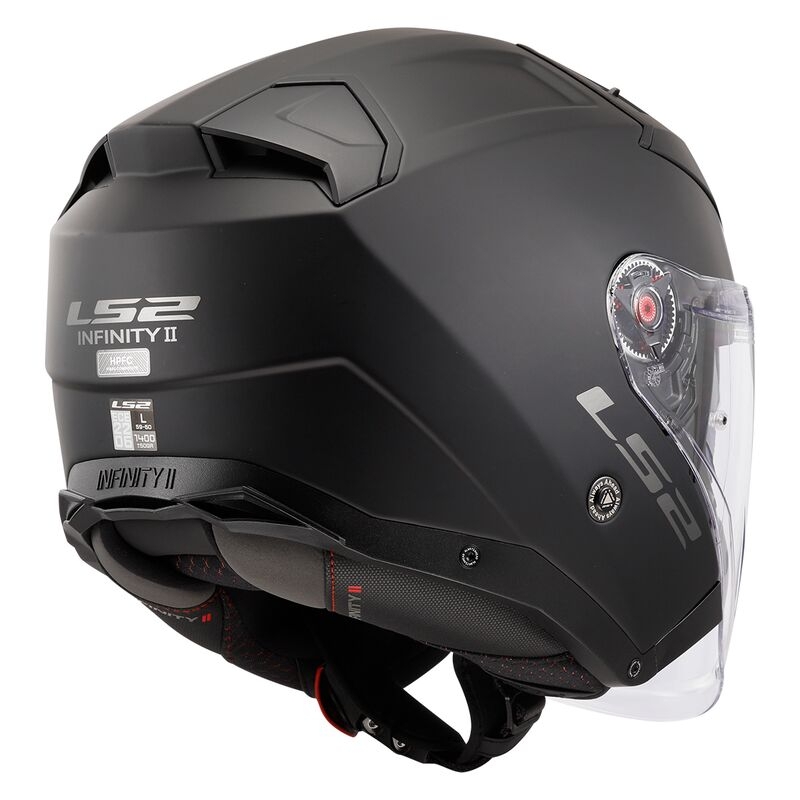 Open Moottoripyöräilykypärä LS2 OF603 Infinity II Solid Black Matte (kiinteä musta)