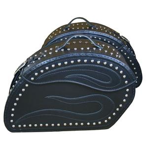 Nahkaiset moottoripyörälaukut RSA S152 musta niiteillä 18 l