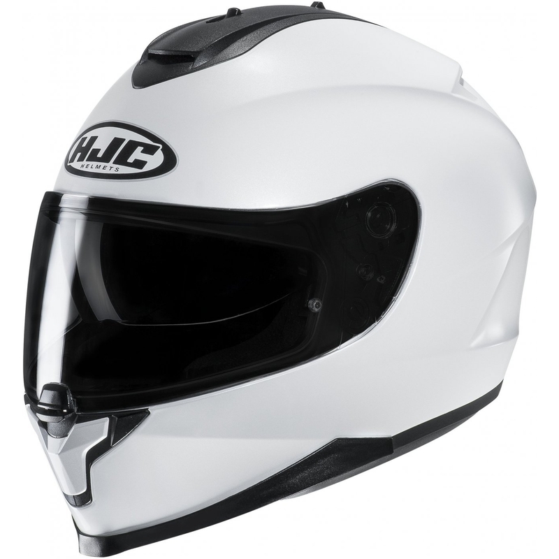 HJC C70N Solid Pearl White Integral moottoripyöräilykypärä
