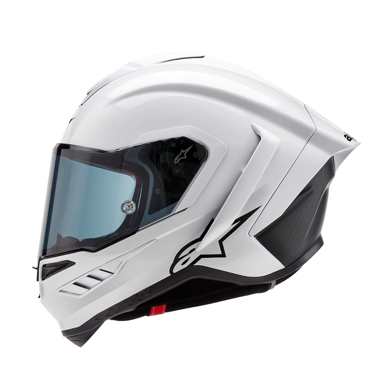Alpinestars Supertech R-10 Solid carbon valkoinen matta integroitu moottoripyöräilykypärä