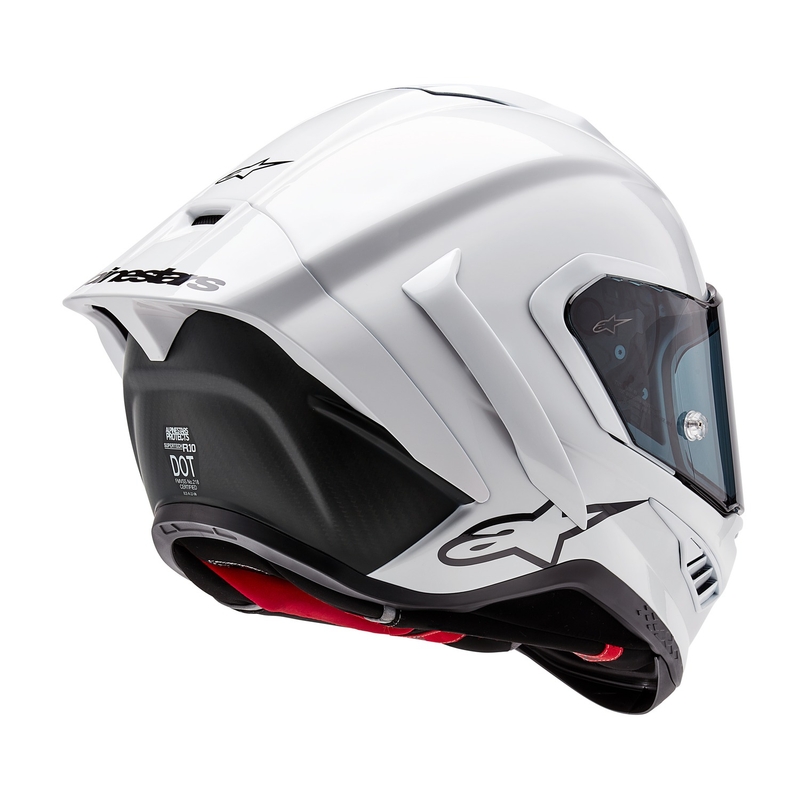 Alpinestars Supertech R-10 Solid carbon valkoinen matta integroitu moottoripyöräilykypärä