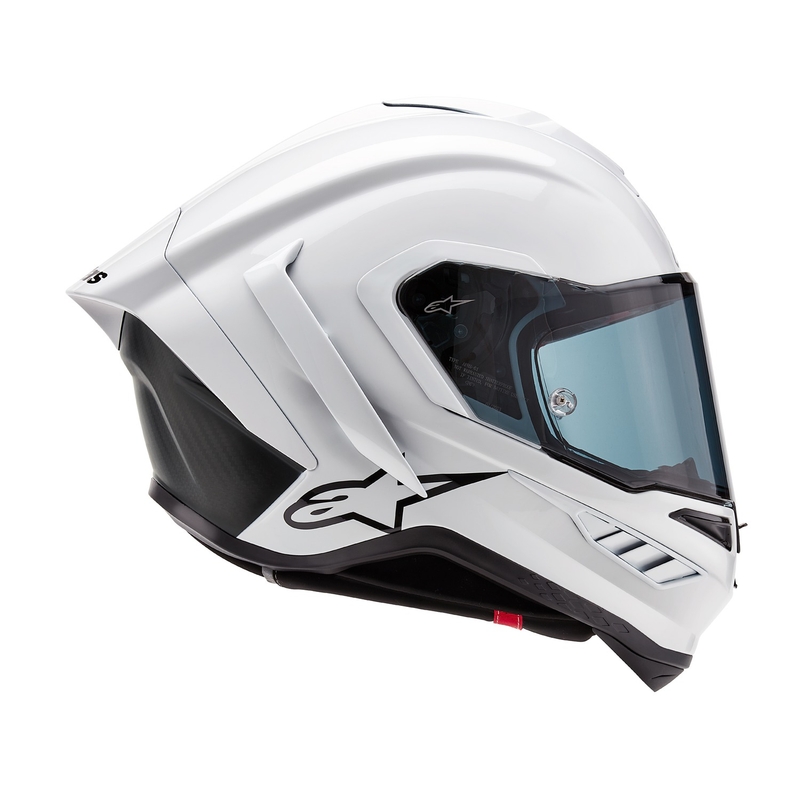 Alpinestars Supertech R-10 Solid carbon valkoinen matta integroitu moottoripyöräilykypärä