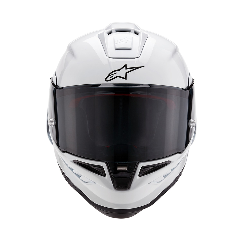 Alpinestars Supertech R-10 Solid carbon valkoinen matta integroitu moottoripyöräilykypärä