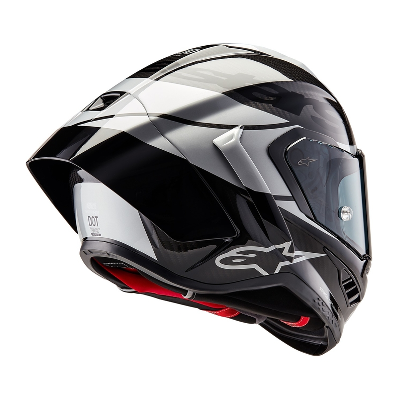 Alpinestars Supertech R-10 Element carbon hopea-musta integroitu moottoripyöräilykypärä