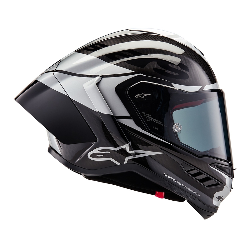 Alpinestars Supertech R-10 Element carbon hopea-musta integroitu moottoripyöräilykypärä