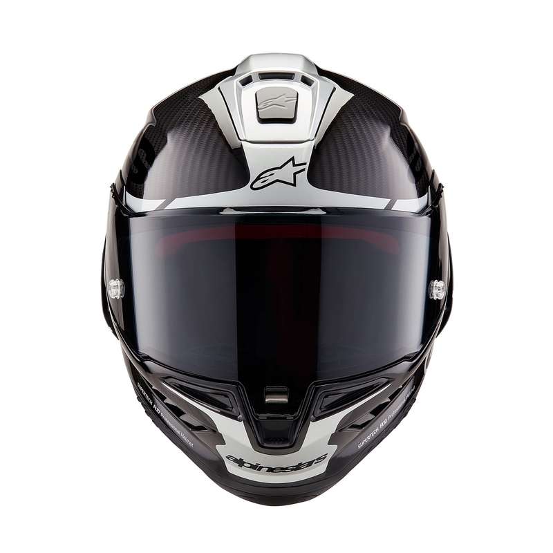 Alpinestars Supertech R-10 Element carbon hopea-musta integroitu moottoripyöräilykypärä