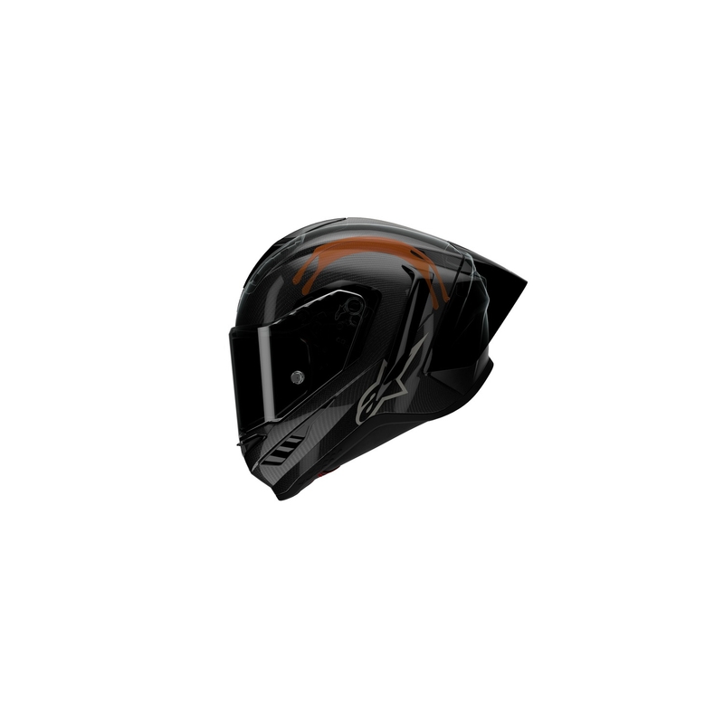 Alpinestars Supertech R-10 Element carbon hopea-musta integroitu moottoripyöräilykypärä