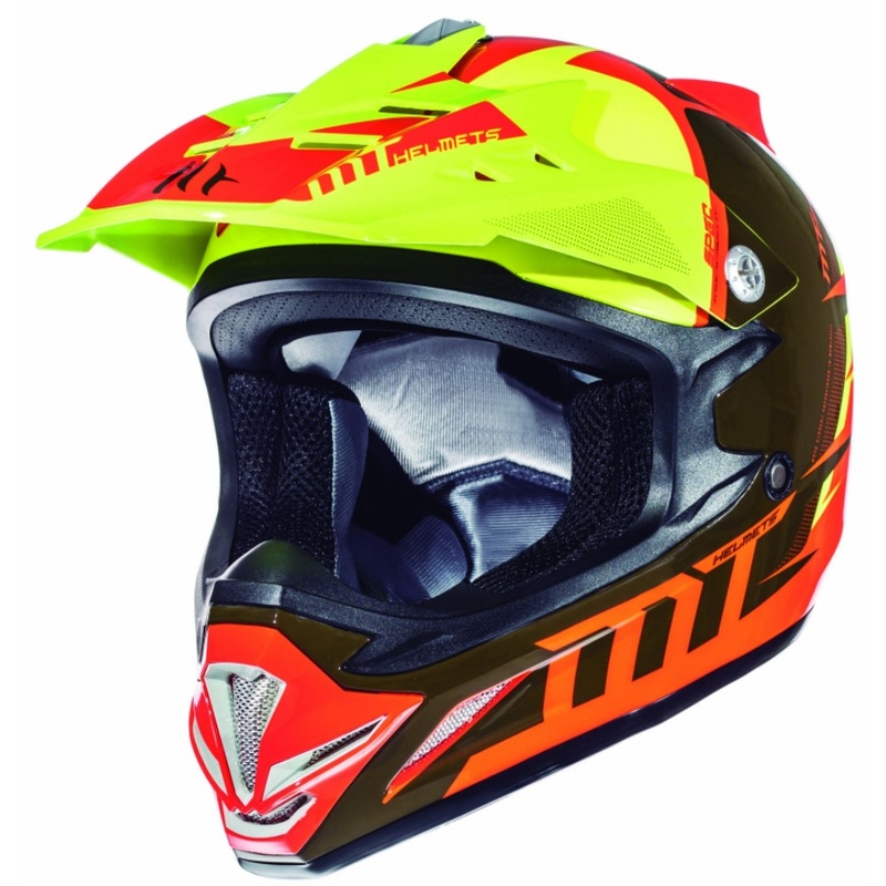 Dětská motokrosová přilba na motorku MT MX-2 Spec fluo oranžovo-žlutá