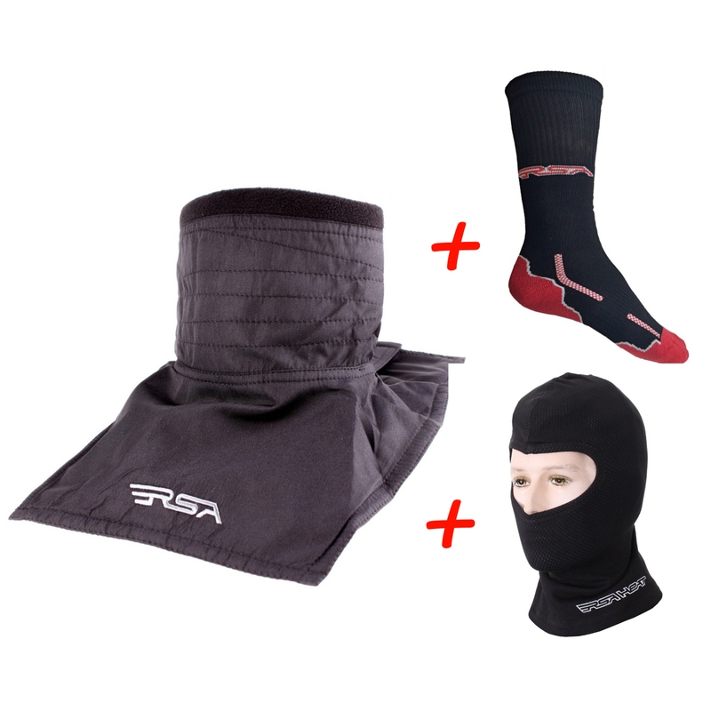 SET: RSA Soul kaulalämmitin + RSA Heat lämpöballaklava + RSA Classic toiminnalliset sukat.