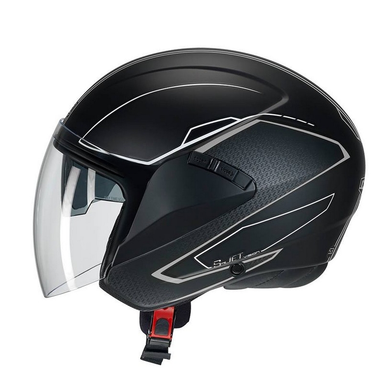 Otevřená přilba na motorku CMS S-JET Vision černo-bílá