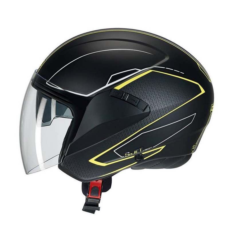 Otevřená přilba na motorku CMS S-JET Vision černo-fluo žlutá