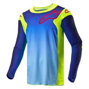Alpinestars Racer Hoen fluo keltainen-sininen-punainen motocross paita