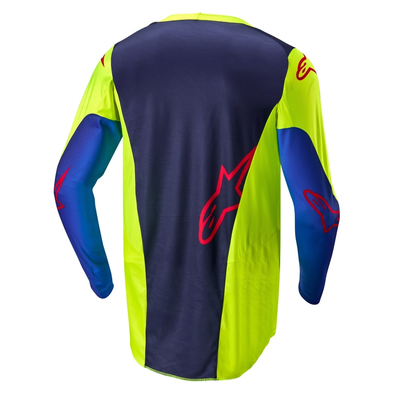 Alpinestars Racer Hoen fluo keltainen-sininen-punainen motocross paita