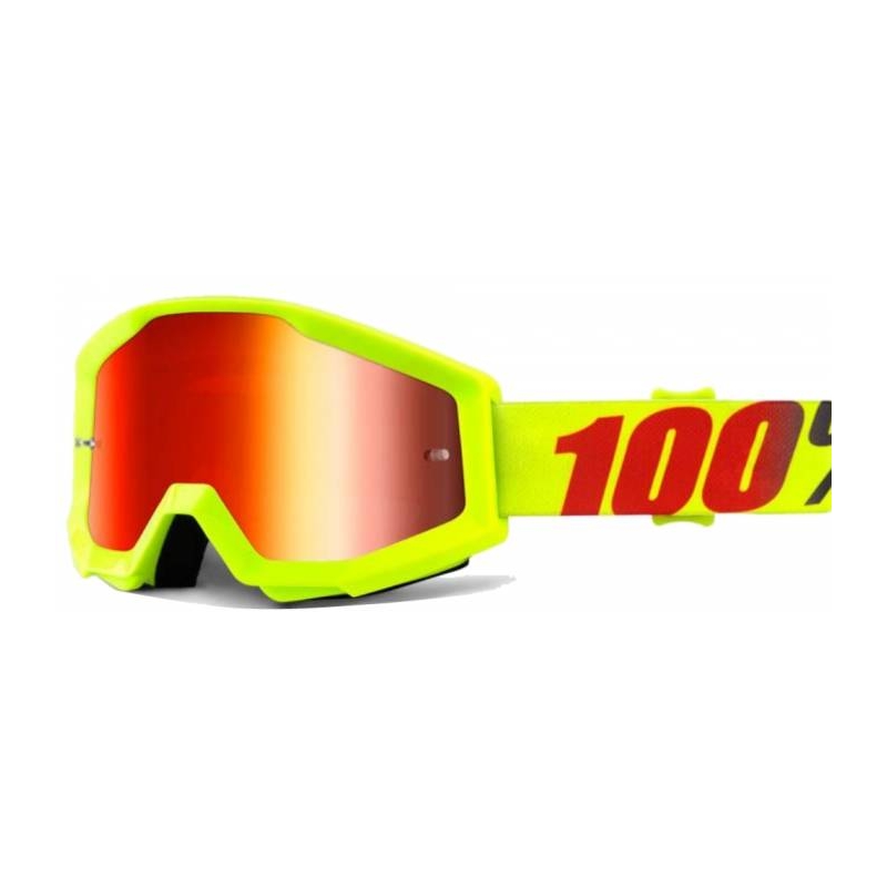 Brýle 100% Strata Mercury žluté (červené chrom plexi s čepy pro slídy)