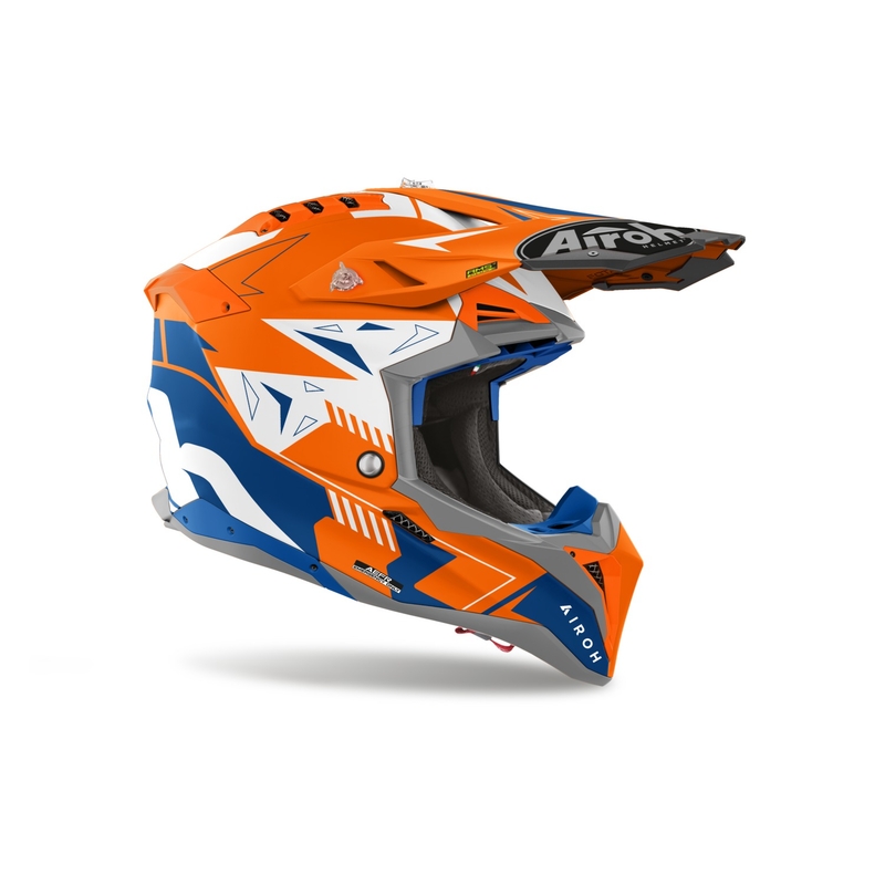 Motocross kypärä Airoh Aviator 3 Spin fluo oranssi mattainen