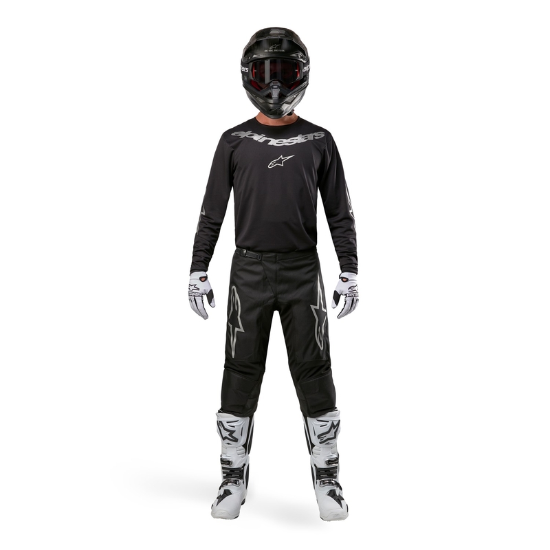 Alpinestars Fluid Lucent motocross paita musta ja hopea