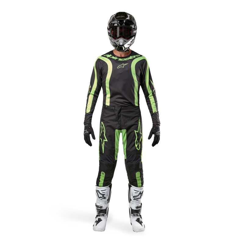 Alpinestars Fluid Lurv Motocross-housut Musta ja Fluokeltainen