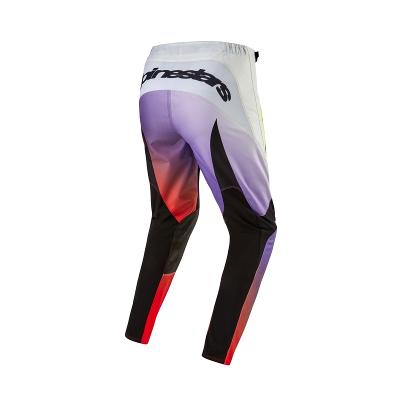 Motokrosové kalhoty Alpinestars Fluid Lucent 2024  bílo-fialovo-červeno-žluto fluo-černé