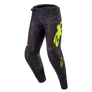 Alpinestars Techstar Rantera Motocross-housut Musta-Sininen-Fluo Keltainen