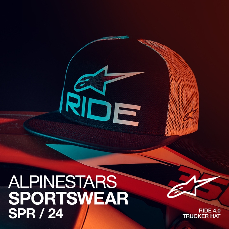Alpinestars Ride 4.0 ER lippis musta, valkoinen ja punainen.