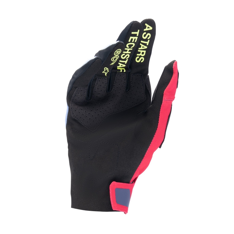 Alpinestars Techstar motocross-hanskat vaaleansininen-punakeltainen-vaaleansininen-musta