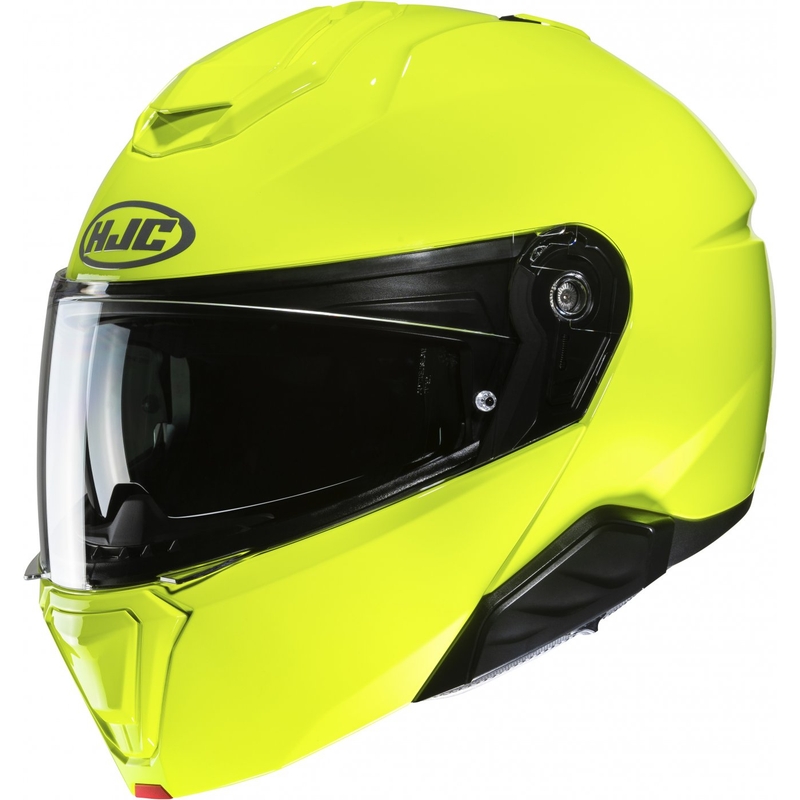HJC i91 Solid fluo-vihreä flip-up moottoripyöräilykypärä
