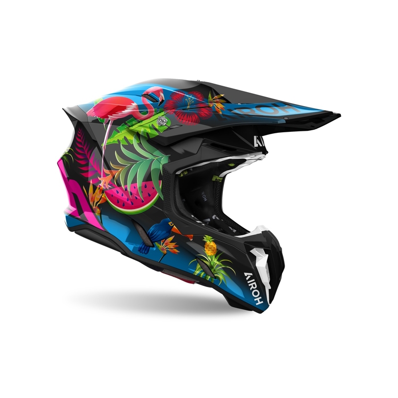 Motocross kypärä Airoh Twist 3 Amazonia kiiltävä kiiltävä