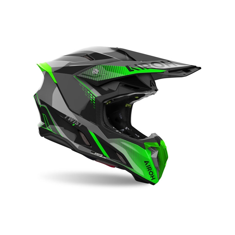 Motocross kypärä Airoh Twist 3 Shard kiiltävä vihreä