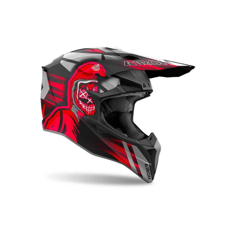 Motocross kypärä Airoh Wraaap Cyber matta punainen