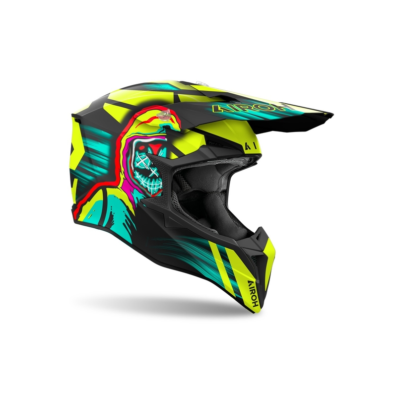 Motocross kypärä Airoh Wraaap Cyber mattakeltainen