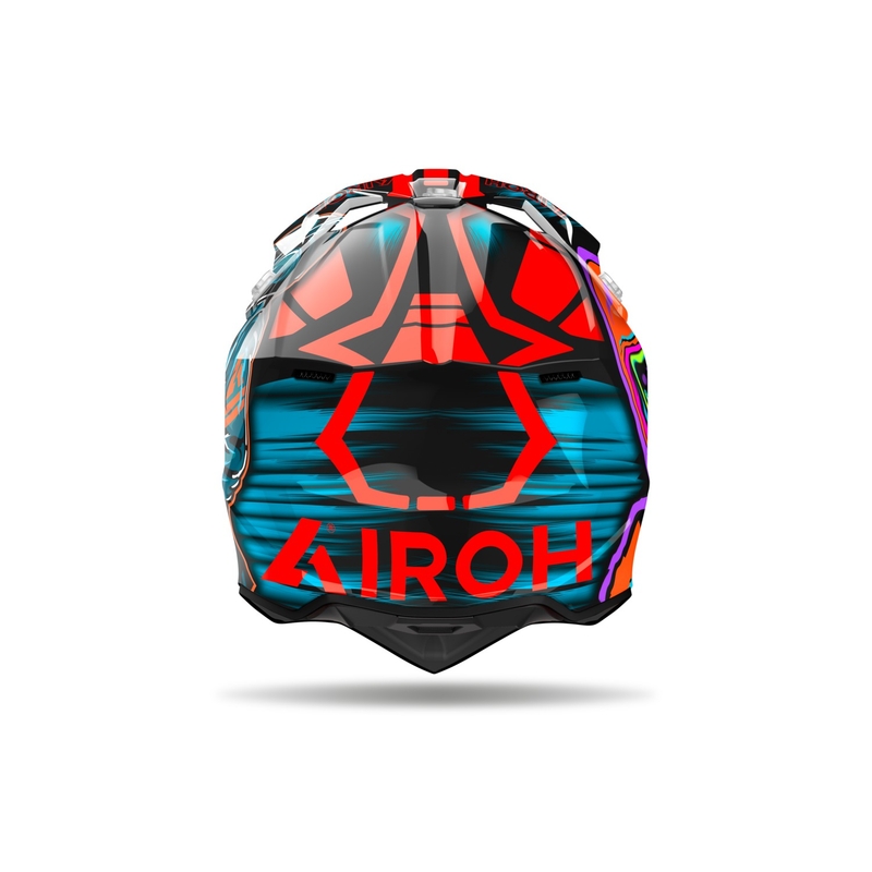 Motocross kypärä Airoh Wraaap Cyber kiiltävä oranssi