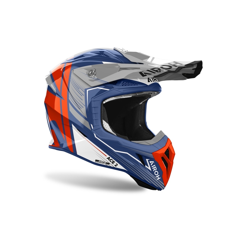 Motocross kypärä Airoh Aviator Ace 2 Engine kiiltävä sininen