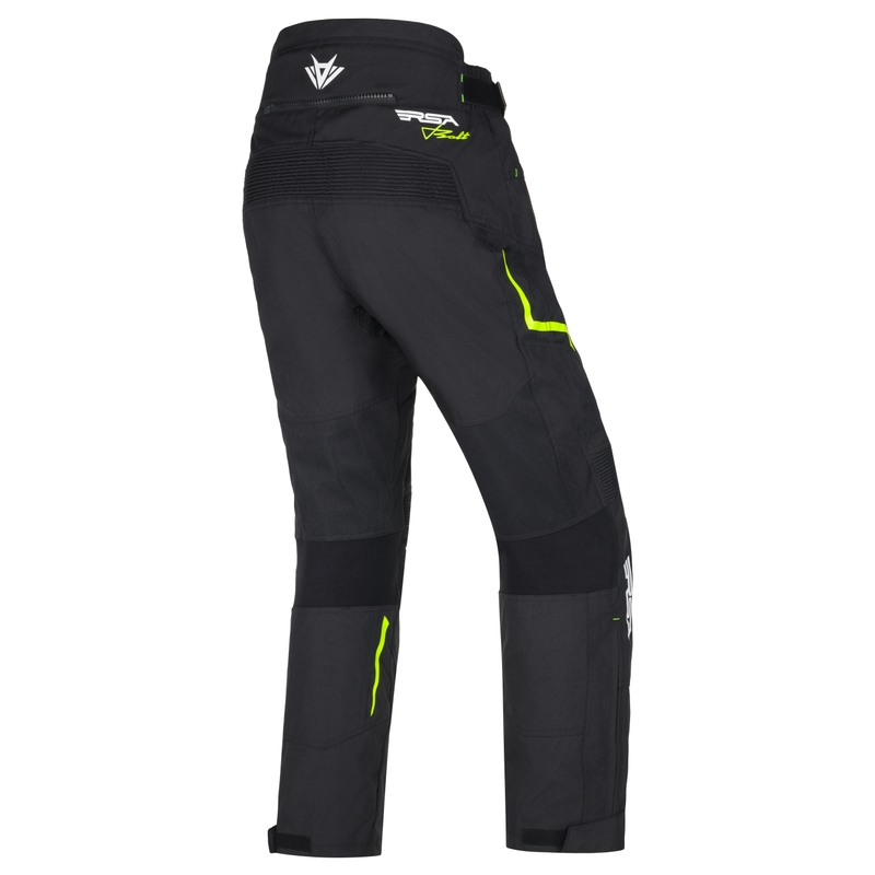 RSA Bolt moottoripyöräilyhousut musta-valkoinen-fluo keltainen