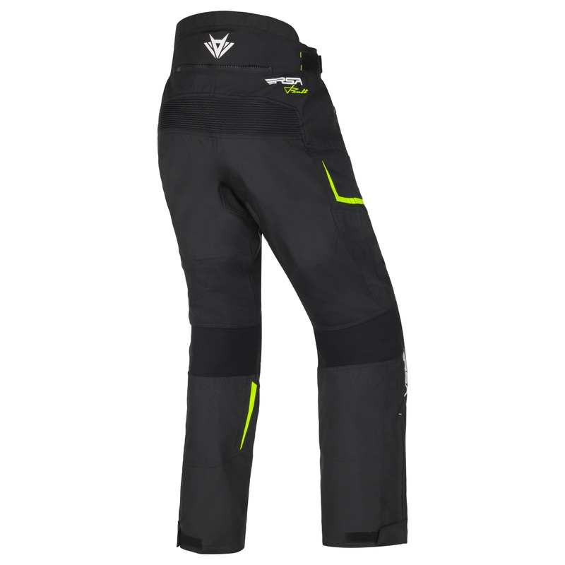 Naisten RSA Bolt Musta-valkoinen-keltainen moottoripyöräilyhousut