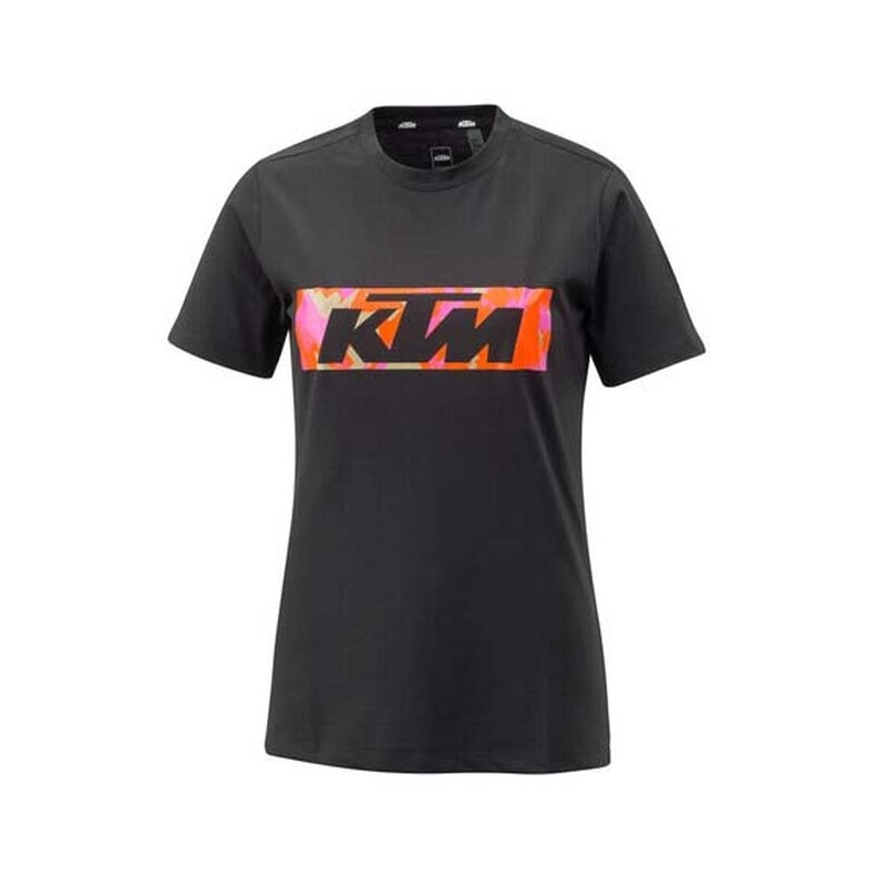 Naisten KTM Camo Tee musta alennusmyynti