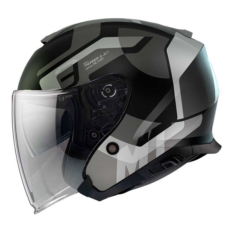 Otevřená přilba na motorku MT Thunder 3 SV Jet Silton černo-šedá výprodej
