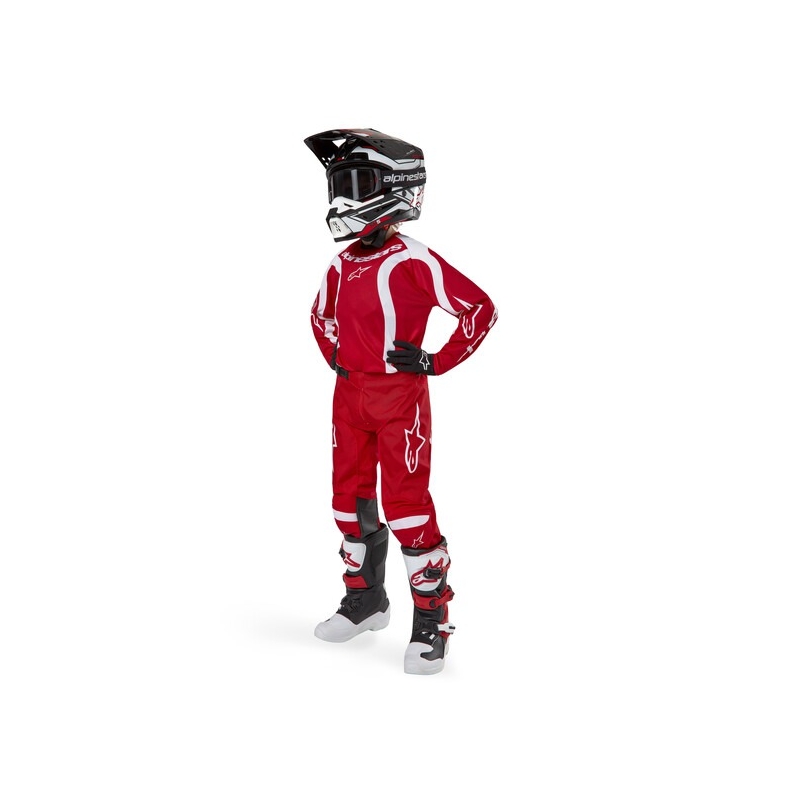 Dětské motokrosové kalhoty Alpinestars Racer Lurv 2024 červeno-bílé