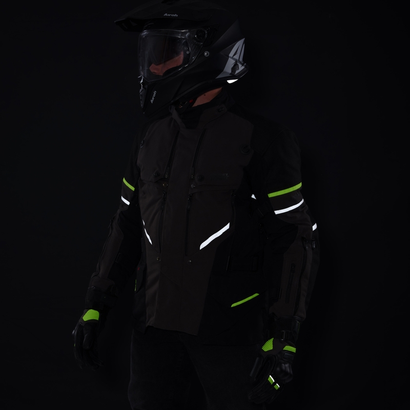 Rebelhorn Range antrasiitti-musta-fluo-keltainen moottoripyörätakki