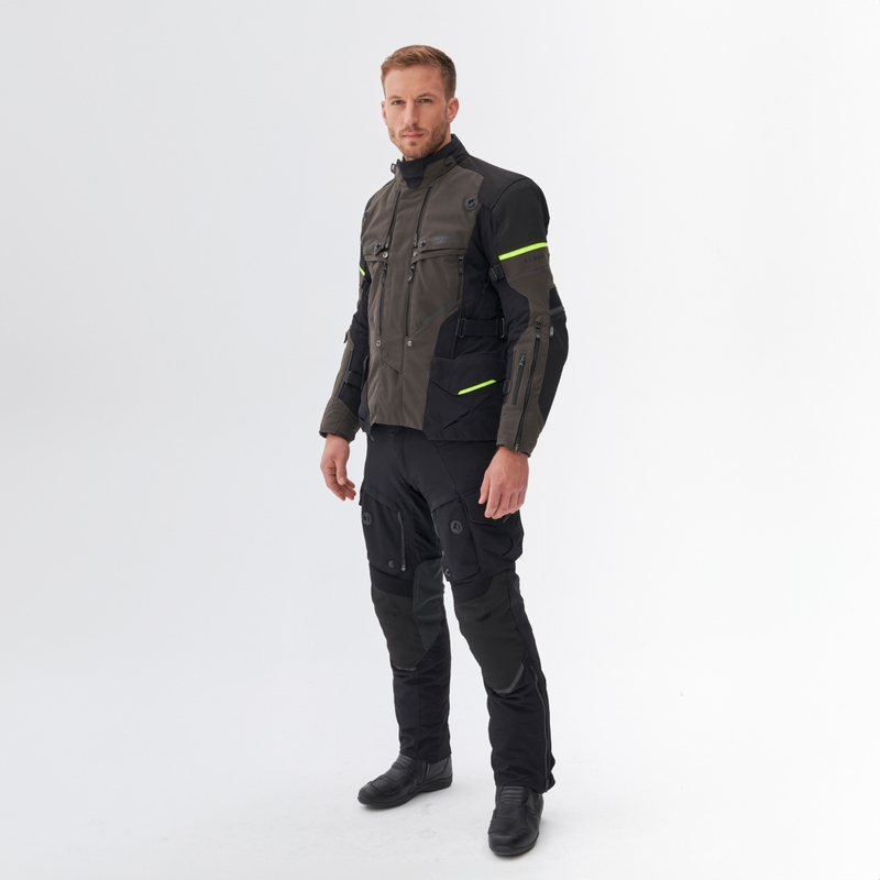 Rebelhorn Range antrasiitti-musta-fluo-keltainen moottoripyörätakki