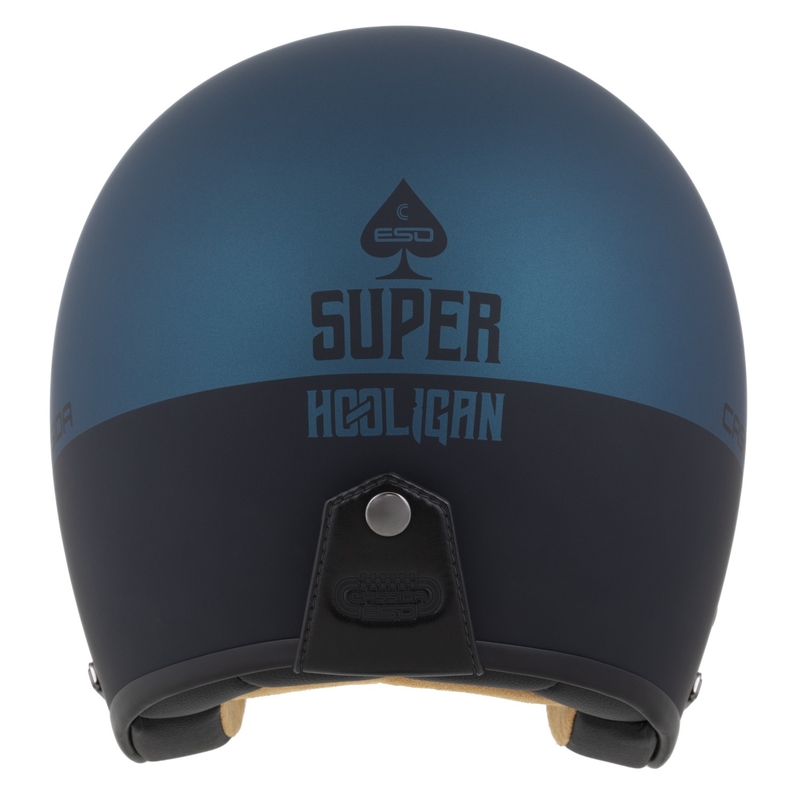 Cassida Eso Super Hooligan Avoin kypärä Musta Matta Metallinen Sininen