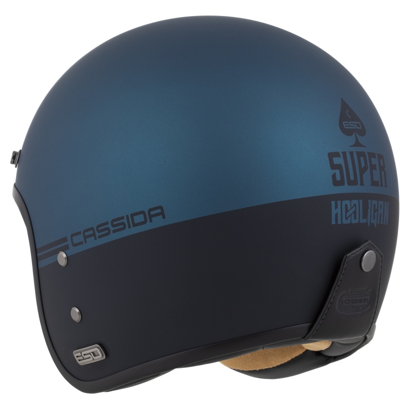 Cassida Eso Super Hooligan Avoin kypärä Musta Matta Metallinen Sininen