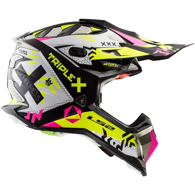 Motokrosová přilba LS2 MX470 Subverter bílo-fluo žluto-růžová výprodej