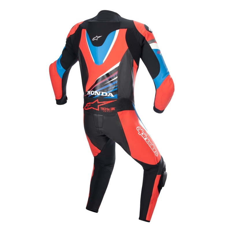 Kombinéza na motorku Alpinestars GP Force Honda černo-červeno fluo-bílá